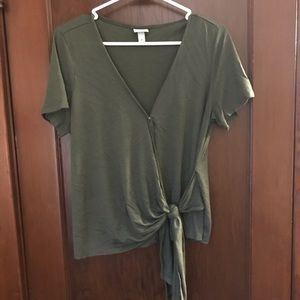 Green Side Knot Blouse